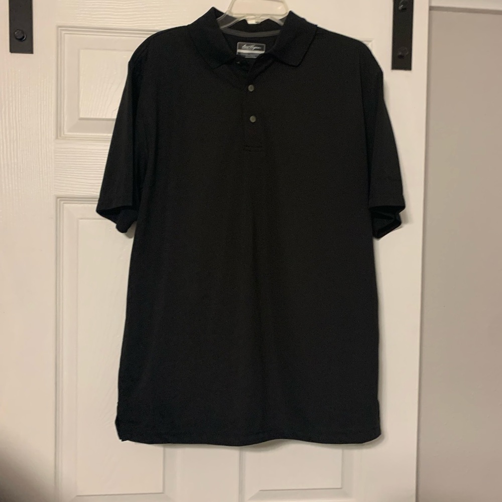 Mens black large polo style golf shirt-performance